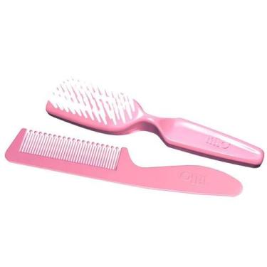 Imagem de Kit Escova e Pente de Cabelo Infantil Lillo Baby - 964130 Rosa 2 Unida