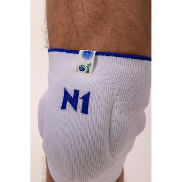 Imagem de Joelheira Slide Branca M Licenciada Cruzeiro Knit 3D Eva 15Mm Alta Proteção Impacto Estabilidade E Conforto Para Esportes N1 Sport