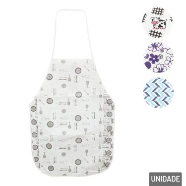 Imagem de Avental de Cozinha Polietileno Flanelado Proteção Frontal 62CM para Uso Doméstico e Profissional Plast Leo