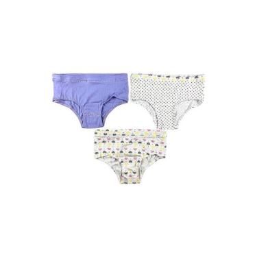 Imagem de Kit de Calcinhas Lobinha - 3 Unidades em Algodão e Elastano, Branco, A