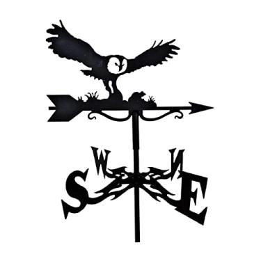 Imagem de Ao Ar Livre Decoração de Jardim para de Quintal em aço Inoxidável Palhetas de Direção Decoração Retrô Durável, Coruja