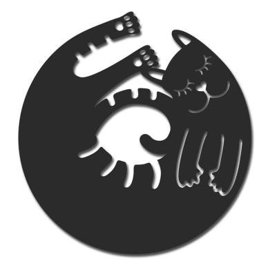 Imagem de Placa decorativa gato enrolado