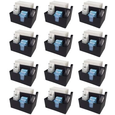 Imagem de Kit 12 Porta Sachês Guardanapos Açúcar Organizadores Bancada Preto Coza