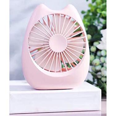 Imagem de HiXB Ventilador USB de mesa com ventilador USB Mini ventilador silencioso ventilador de resfriamento portátil de 4 velocidades, perfeito para notebook mesa de computador, rosa