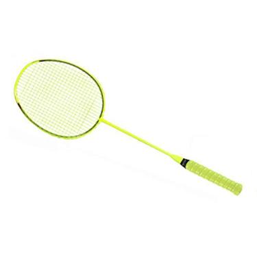 Imagem de HiXB Raquete de Badminton Material de fibra de carbono Esportes ao ar livre e Fitness Pacote inclui 3 Badminton/Bolsa portátil adequada para adultos, amarela