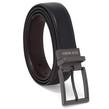 Imagem de Steve Madden, Cinto de couro masculino casual todos os dias, Preto/marrom (suave), 38