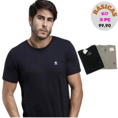 Imagem de Kit 3 Camisetas Masculinas Básicas Polo Wear Tamanho G - Polo Wear (Or