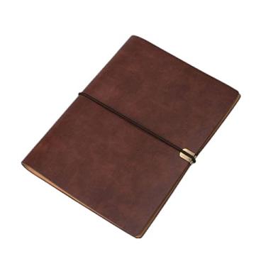 Imagem de Capa de livro de couro pu caderno A5 planejador organizador diário de viagem diário de viagem 6 argolas papelaria, A, 1 peça