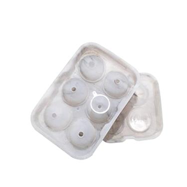 Imagem de Bandeja de cubo de gelo 6 cavidades esféricas molde de gelo bandeja de silicone uísque bola de gelo fazendo você mesmo molde pop de sorvete bandeja de cubo redondo acessórios de cozinha molde de cubo de gelo (cor: 6 furos)