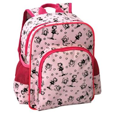 Imagem de Mochila Infantil LS Bolsas com 4 divisões Estampa Rosa com Pink - MO3172
