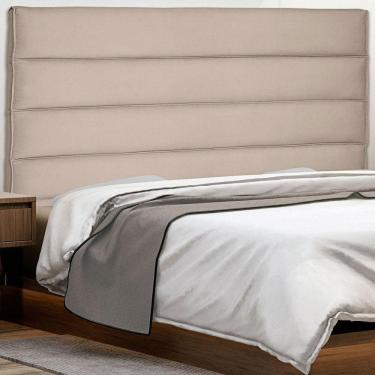 Imagem de Cabeceira Solteiro Estofada Suede 90cm La Italiana Spezzia Bege
