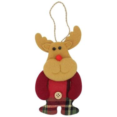 Imagem de Enfeite Árvore Natal Pendente Rena Natalina 1 Peça 14cm