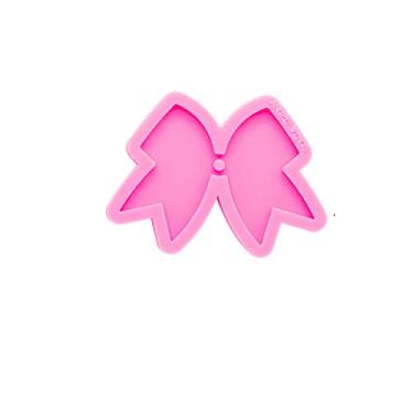 Imagem de Chaveiro em forma de arco brilhante brilhante com furo para DIY molde de laço colar de doces joias epóxi molde de silicone resina moldes de artesanato para pingente etiqueta de bagagem