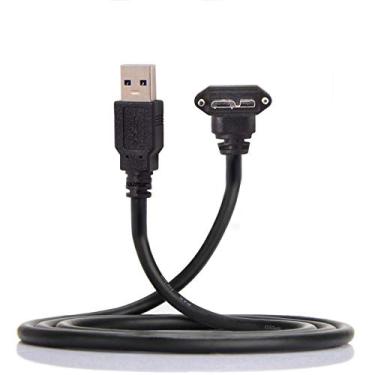 Imagem de Cabo de dados JSER 1,2 m com suporte de parafuso micro USB com ângulo de 90 graus para 3,0 para câmera industrial