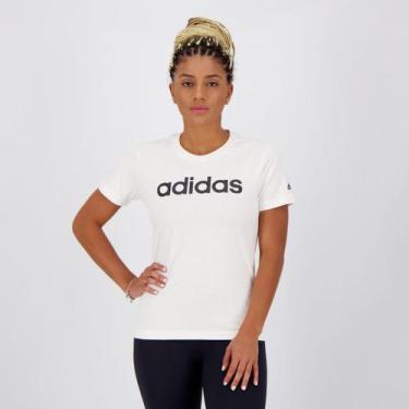 Imagem de Camiseta Adidas Logo Linear Feminina Branca