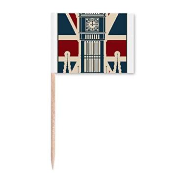 Imagem de Londres Big Ben Union Jack Reino Unido Reino Unido bandeiras de palito marcador decoração de festa
