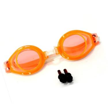 Imagem de Kit Natação Infantil com Óculos e Protetor Auditivo 16cm Colorido Cores Sortidas Plástico, Wellmix - 124422