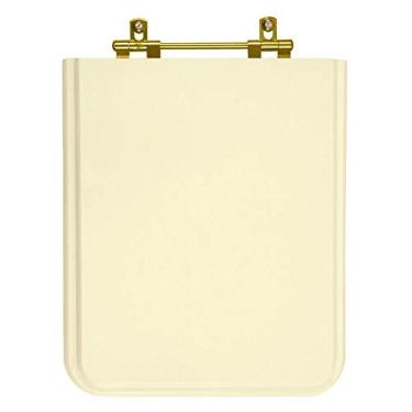 Imagem de Assento Sanitário Square Bone com Ferragem Dourada para vaso Incepa