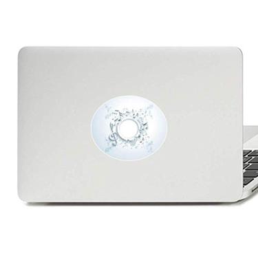 Imagem de Adesivo simples Rotatg notas musicais branco vinil emblema gráfico laptop adesivo adesivo caderno