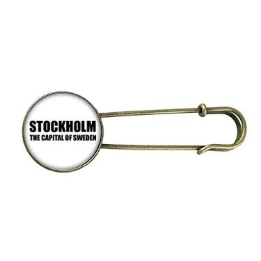 Imagem de Broche de metal retrô Stockholm, a capital da Suécia, broche de metal