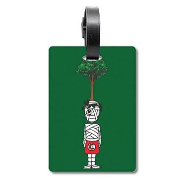 Imagem de Tunisian Tree Soccer Cartoon Mummy Bagagem Bagagem Etiqueta Cartão de Bagagem Scutcheon Etiqueta