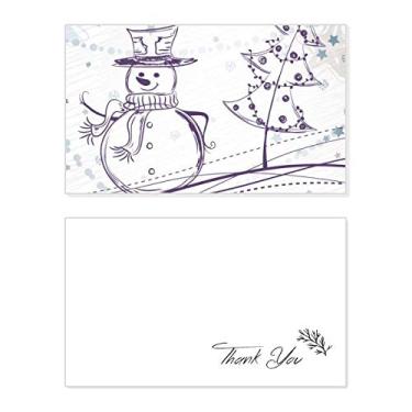 Imagem de Boneco de neve de Natal, desenho de árvore de floco de neve, cartão de agradecimento, aniversário, agradecimento, casamento, agradecimento