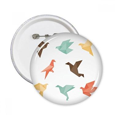 Imagem de Pássaro colorido abstrato padrão origami pinos redondos distintivo decoração roupas 5 peças presente