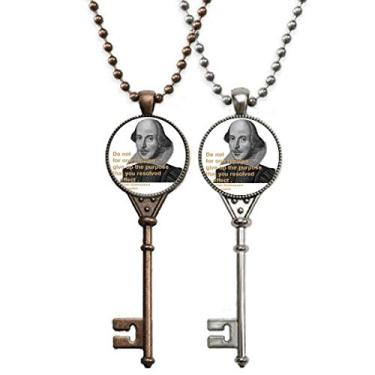 Imagem de OFFbb-USA Shakespeare Hamlet Art Deco Presente Fashion Chaveiro Pingente Joias Decoração Casal