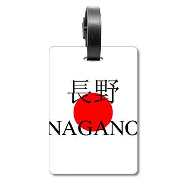 Imagem de Nagano Japonês Nome da Cidade Vermelha Bandeira do Sol Mala Etiqueta Etiqueta de Bagagem Etiqueta para Bagagem