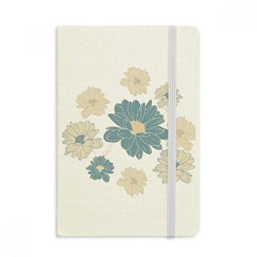 Imagem de Caderno de flor com crisântemo azul oficial de tecido capa dura diário clássico