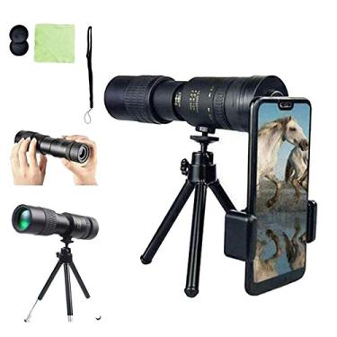 Imagem de Telescópio monocular 4K 10-300X40mm, prisma BAK4, lente FMC, telescópio monocular HD super teleobjetiva à prova d'água com tripé para observação de pássaros/acampamento/viagem/caminhada