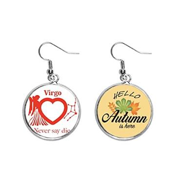 Imagem de Motivation Constellation Love Virgo Ear Pendente Folha Outono Brinco Joias