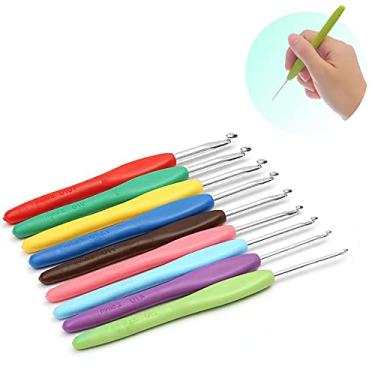 Imagem de Kit 9 Agulhas De Crochê Cabo Soft Emborrachado Colorido