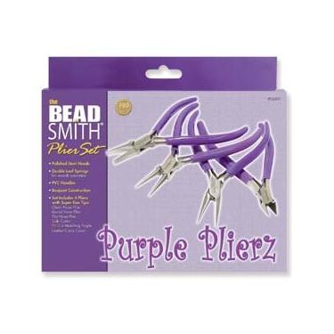 Imagem de Conjunto de alicate roxo: redondo, corrente, plano, corte lateral