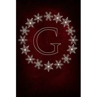 Imagem de G: Monogram Initial Notebook Journal with Magical Snowflake Red Cover