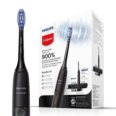 Imagem de Escova de Dente Elétrica Philips Colgate Sonic Pro 70 | Recarregável, bivolt, tem 3 refeis e um estojo para viagem