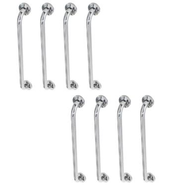 Imagem de Alça de Apoio Barra 60cm Inox Kit 8 Unidades Acessibilidade Suporte Idoso Cadeirante Resistente Segurança Banheiro Corrimao Escada