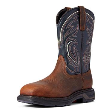 Imagem de WorkHog XT Cottonwood bota de trabalho bico de carbono, Marrom oleado Rowdy/Azul meia-noite, 7 Wide Big Kid