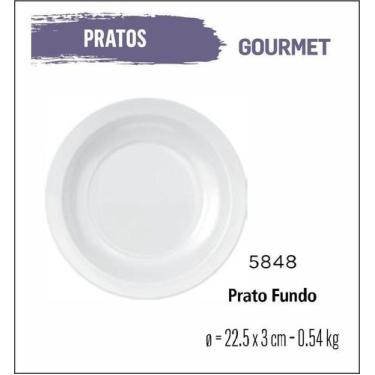 Imagem de Jogo De Prato Gourmet 06 Pratos Fundo - 22cm Branco - Duralex