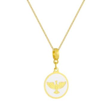 Imagem de Colar Pingente Divino Espírito Santo Banhado a Ouro 18k COLAR:50 cm