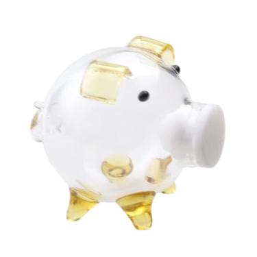 Imagem de IEUDNS Bancos de moedas de porco de vidro Bancos de dinheiro Cofrinhos bonitos Banco de dinheiro de vidro transparente para economizar caixa de dinheiro