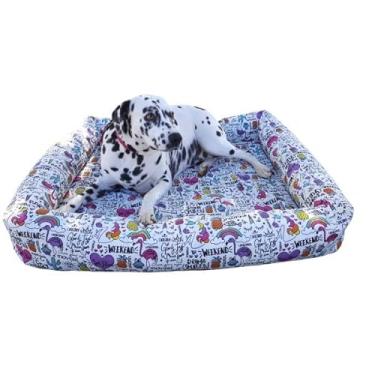 Imagem de Cama Para Cachorro Grande 100x87 Cm IMPERMEÁVEL - ACQUABLOCK Resistente - Escolha a Cor! Pet Querido (Unicórnio)