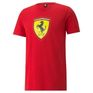 Imagem de Camiseta Puma Scuderia Ferrari Race Colored Big Shield Masculina - Vermelho e Branco-Masculino