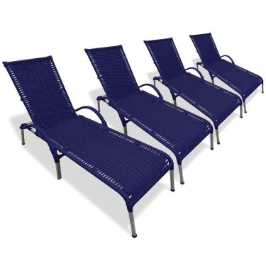 Imagem de Kit 4 Cadeiras/Espreguiçadeiras Julia P/ Piscina