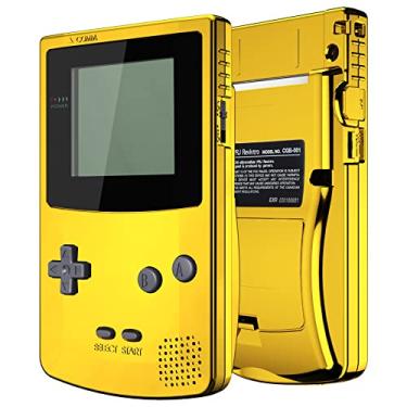 Imagem de Capa de reposição para GBC IPS Ready Upgrade eXtremeRate Chrome Gold Glossy com botões para Gameboy Color – Compatível com IPS e LCD padrão – Console e tela IPS não incluídos