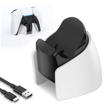 Imagem de Base de carregamento para controle PS5, estação de carregamento USB rápido IINE para controlador PS5 DualSense Edge, com indicador de carregador e cabo de carregamento