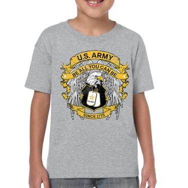 Imagem de Camiseta juvenil US Army Eagle Be All You Can Be Military Strong Veteran DD 214 Patriotic Armed Forces Licenciada Kids, Cinza, M