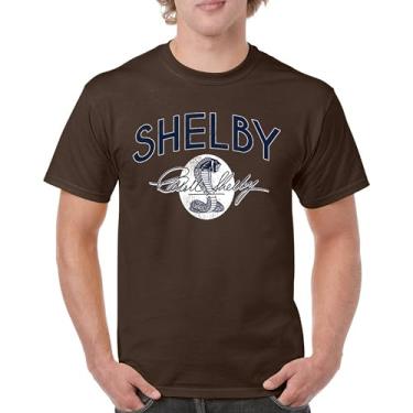 Imagem de Camiseta masculina vintage com logotipo Shelby Cobra American Legendary Mustang 427 GT500 GT350 Performance Powered by Ford, Marrom, M