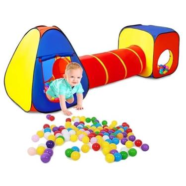 Imagem de Barraca Colorida Múltipla Combinações, Infantil para Menina e Menino, Cabana e Casinha para Uso Interno e Ar Livre (3x1 - Colorida)