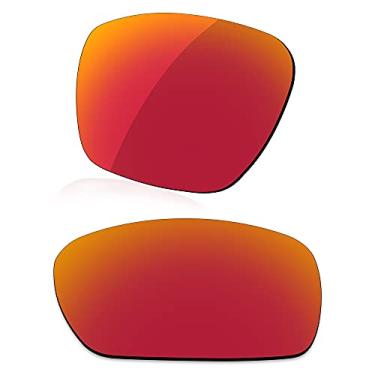 Imagem de LenzReborn Lente polarizada de substituição para óculos de sol Oakley Sliver Stealth OO9408 - vermelho fogo - polarizado espelhado